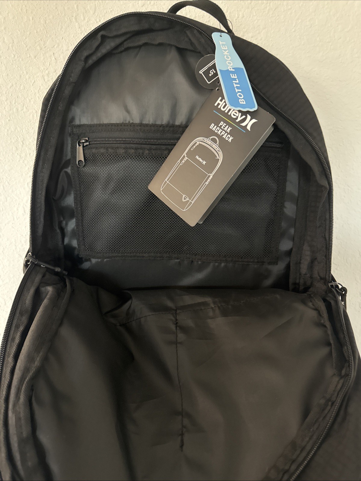 Hurley Mens Classic Peak Backpack Black 9A7390-023