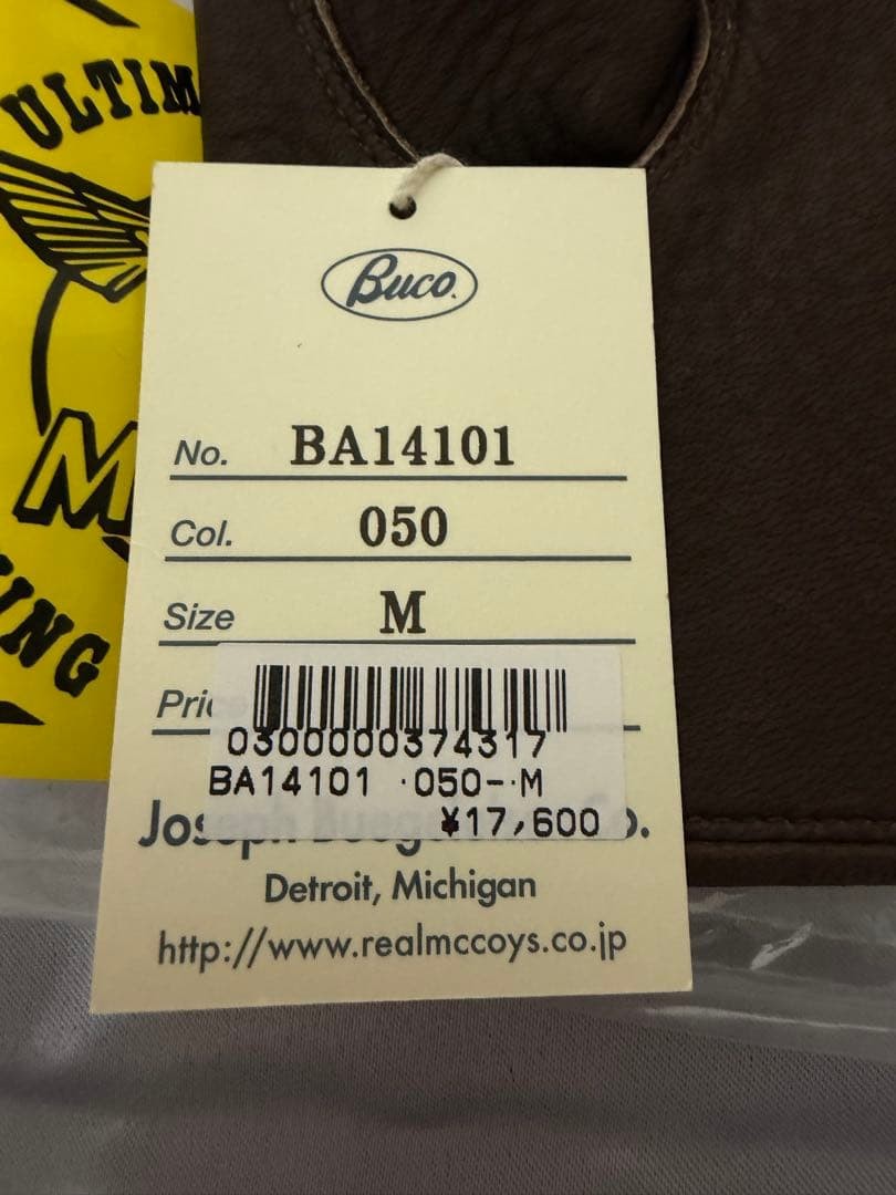 THE REAL McCOY’S BUCO Leather Gloves BA14101 M Brown Deer Skin