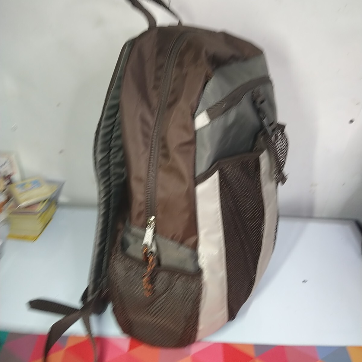 Eastsport Brown & Grey Backpack School Book Bag 3 Zippers, 5 Pockets – CLEAN!
