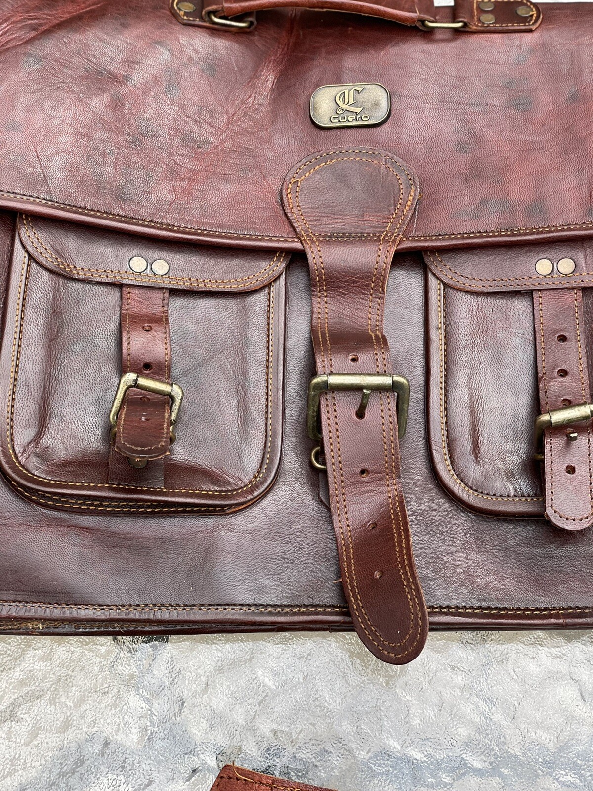 Cuero Vintage Handmade Leather Bag for Laptop – Brown