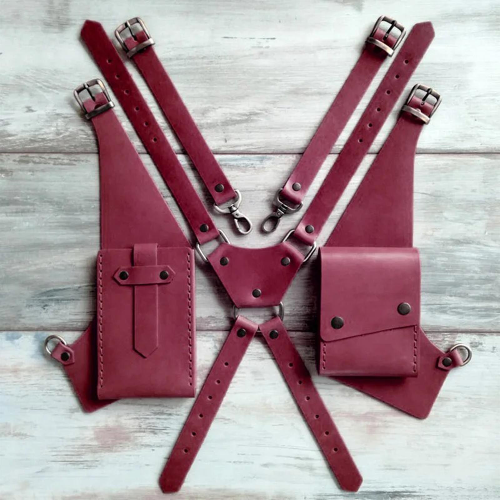 Steampunk Shoulder Harness Bag Underarm Strap Shoulder Bag for Costume Accessory