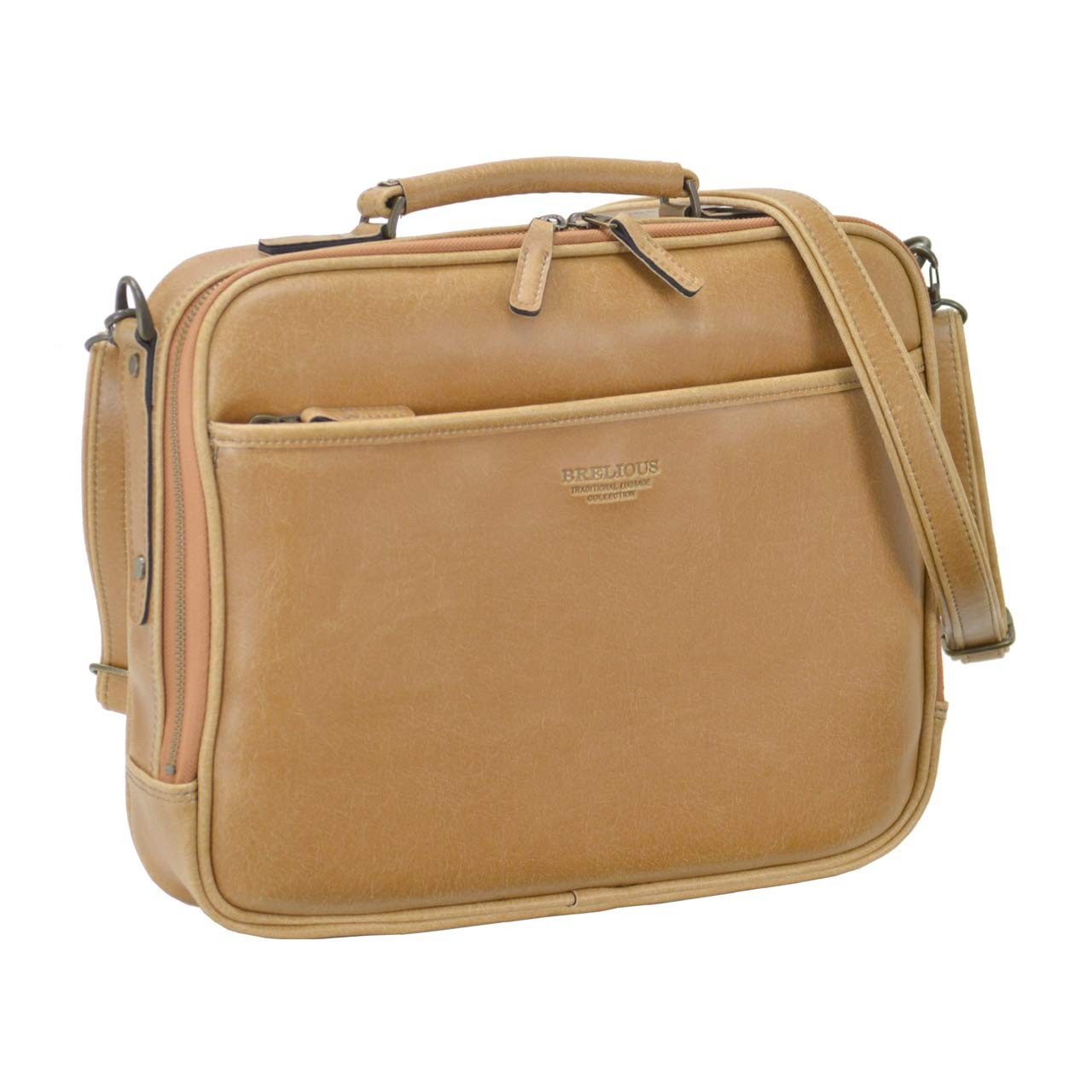 Attache Case B4 Business Synthetic Leather 39cm Camel Japan