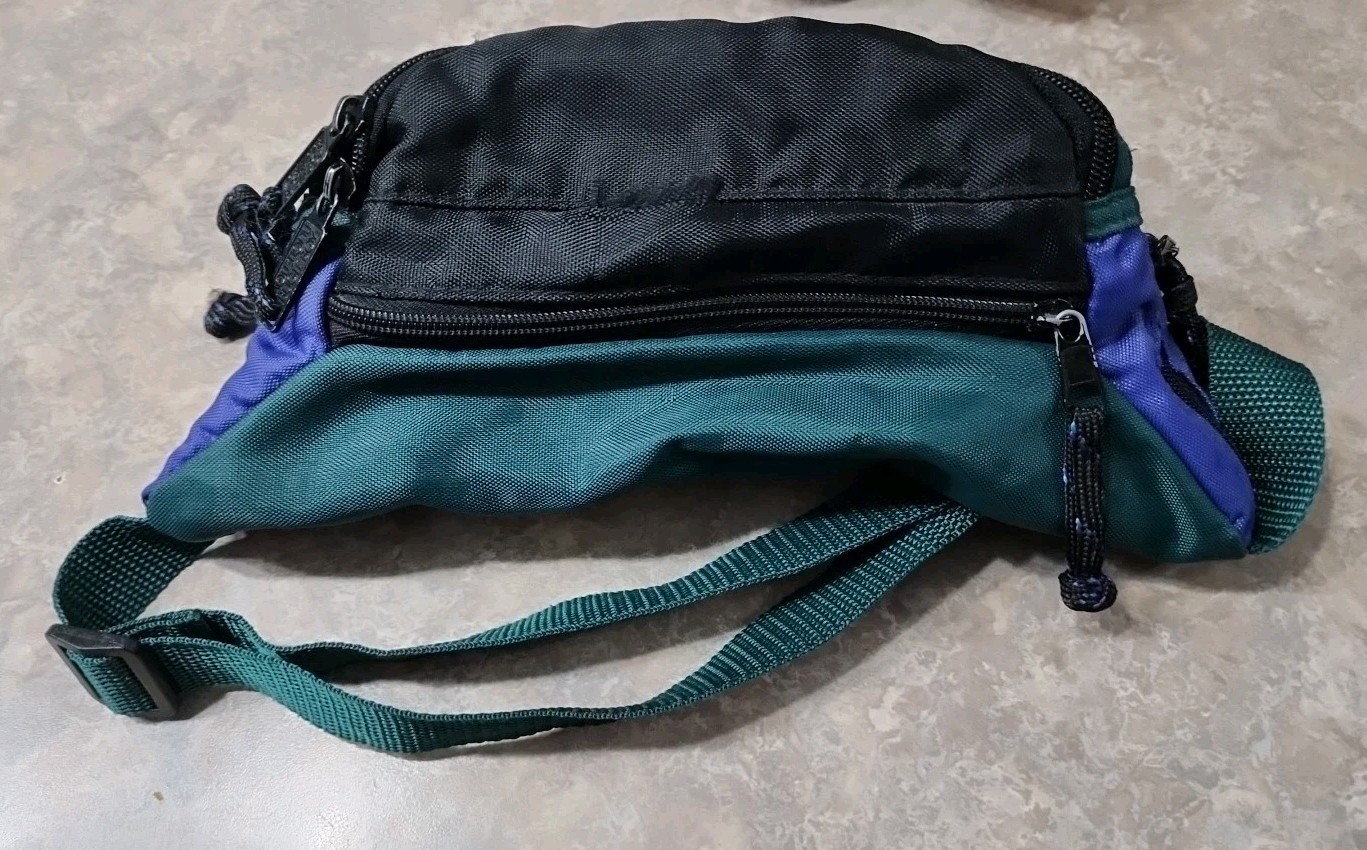 Vintage Bugle Boy Fanny Pack Colorblock 80s 90s Preppy Geek Travel Rare Logo