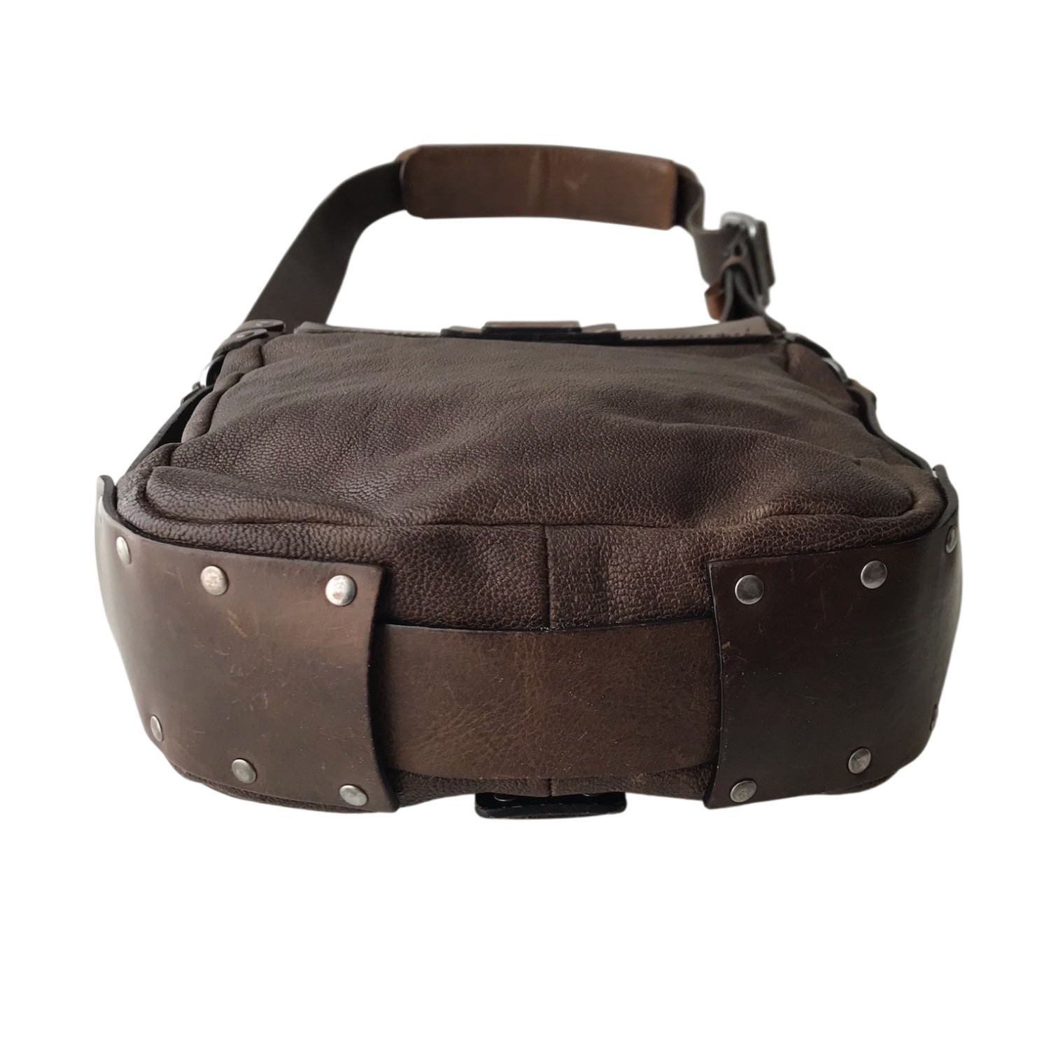 DIESEL Vintage All Leather Bag Medieval Studded Industrial Rivets Steampunk 00s