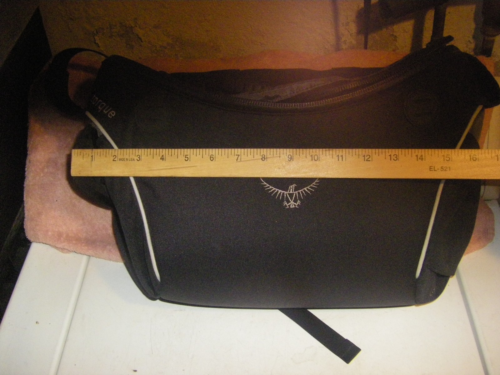 Osprey Black Messenger Torque Laptop Flap Courier Crossbody Bag Travel