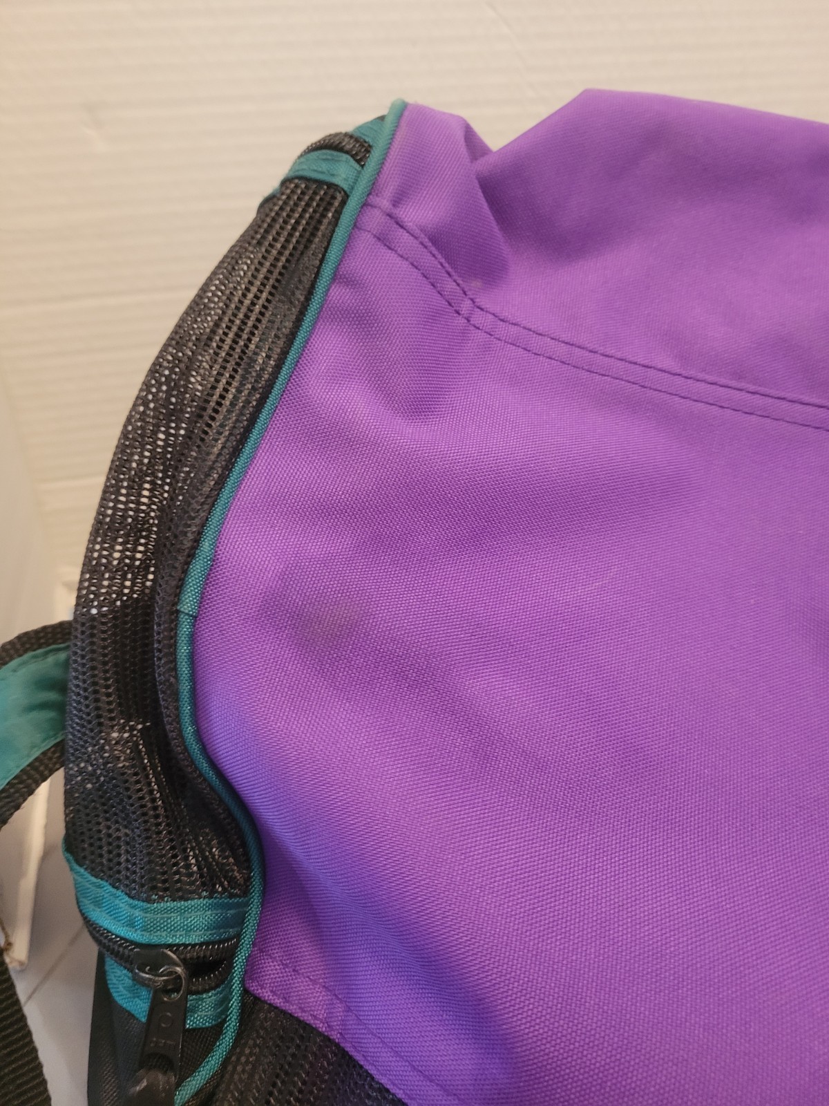 High Sierra Canvas Duffle Gym Travel Bag Purple Teal Vintage 1990s