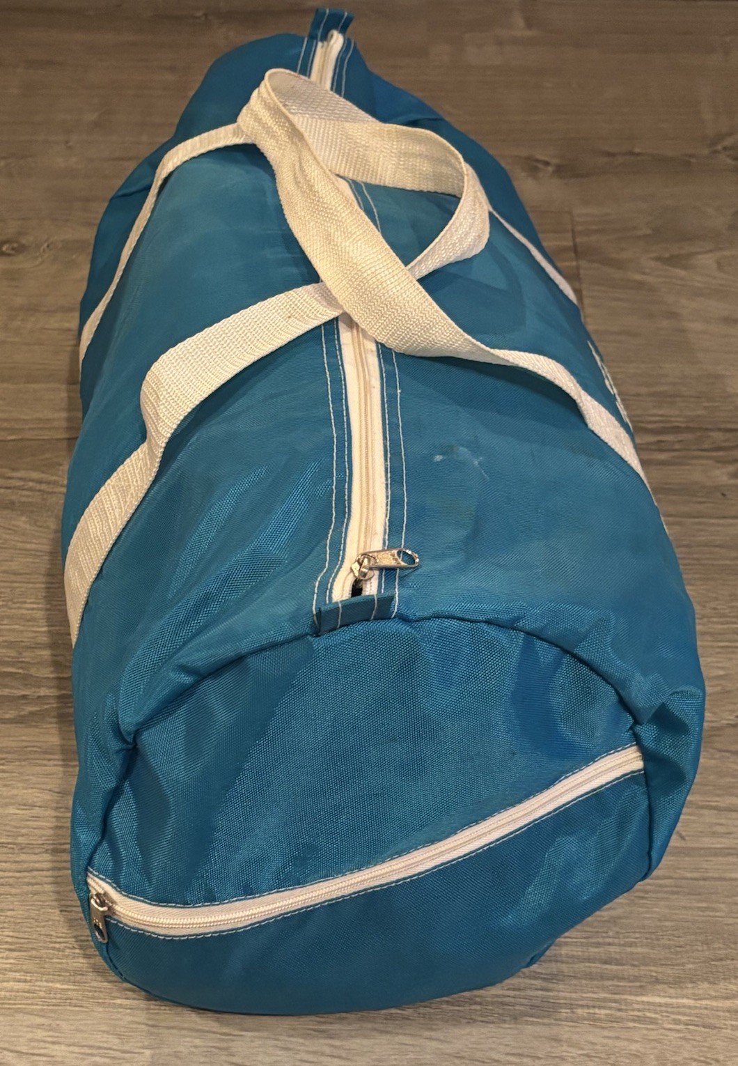 Vintage 80s American Express Duffle Bag Blue Nylon Travel Bank Credit Card
