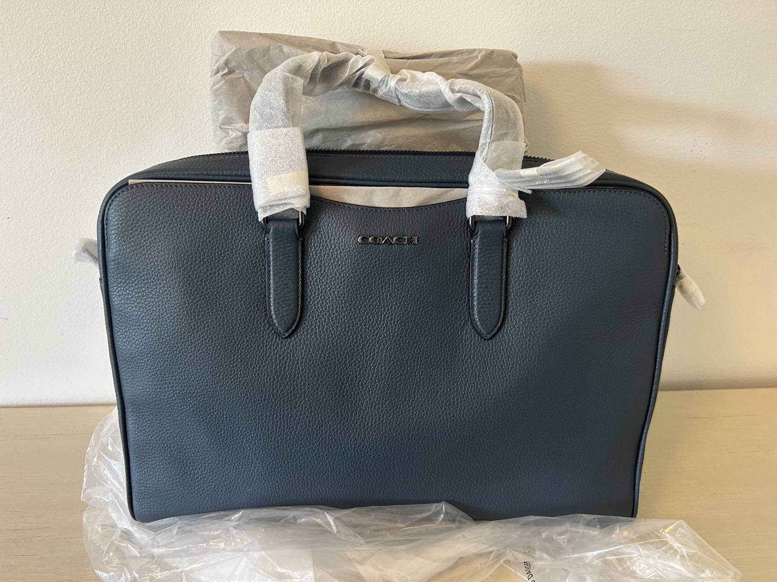Coach Graham Structured C8174 Men’s Leather Briefcase Shoulder Bag Denim NWT