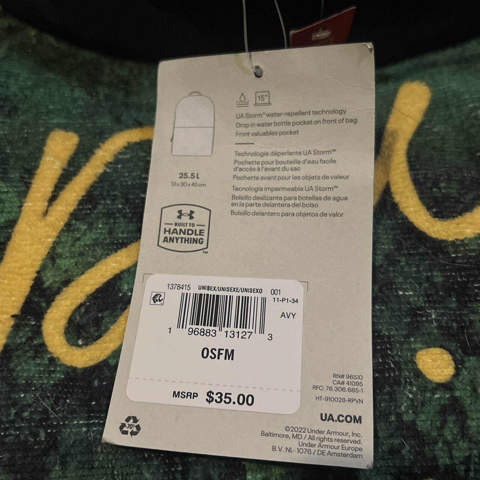 UNDER ARMOUR – KNAPSACK – NEWEST ONE GOT DIRECTLY FROM UA – New With Tags