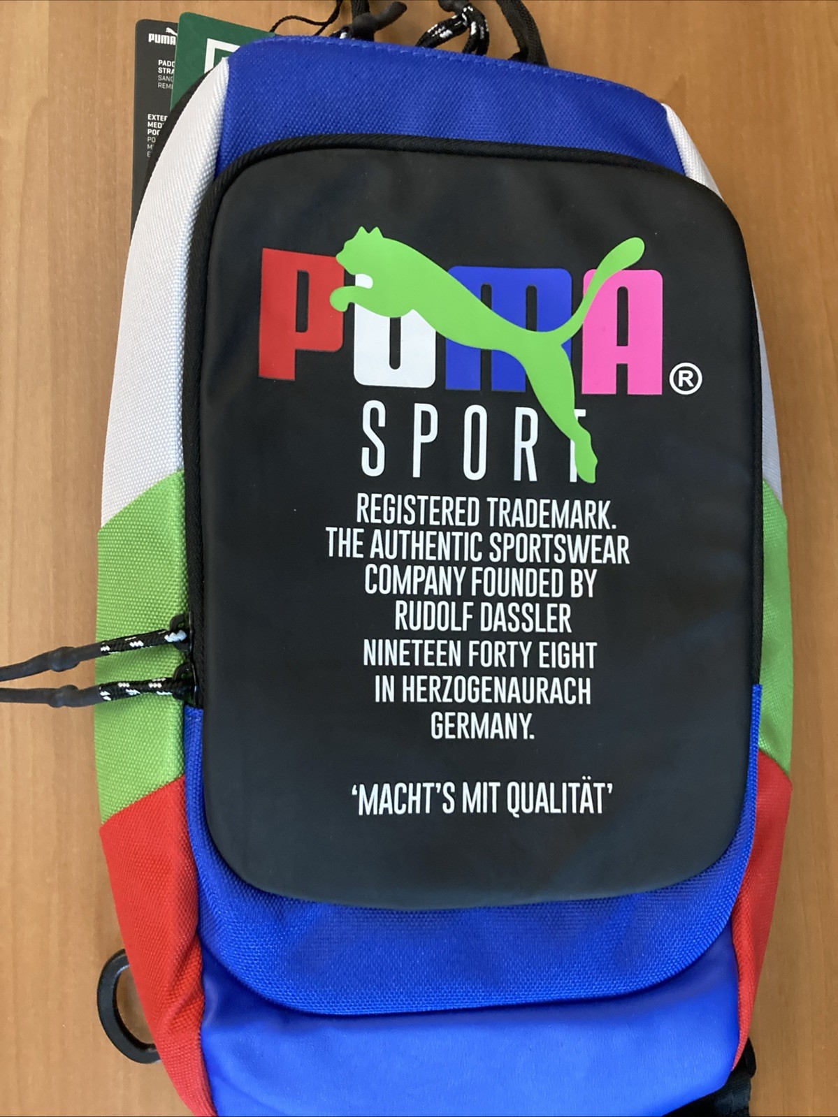 PUMA Forecast Multitude Sling Back Fanny Pack Blue Multi Color Shoulder Bag NWT