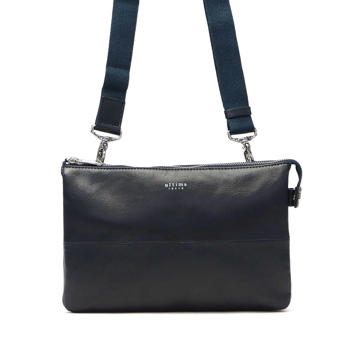 Ultima Tokyo Shoulder Bag Second Bag 2-Way Genuine Leather, Men’s Black or Navy