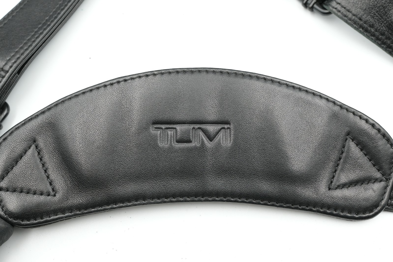 TUMI Alpha Black Leather Laptop Business Commuter Bag 9601D3