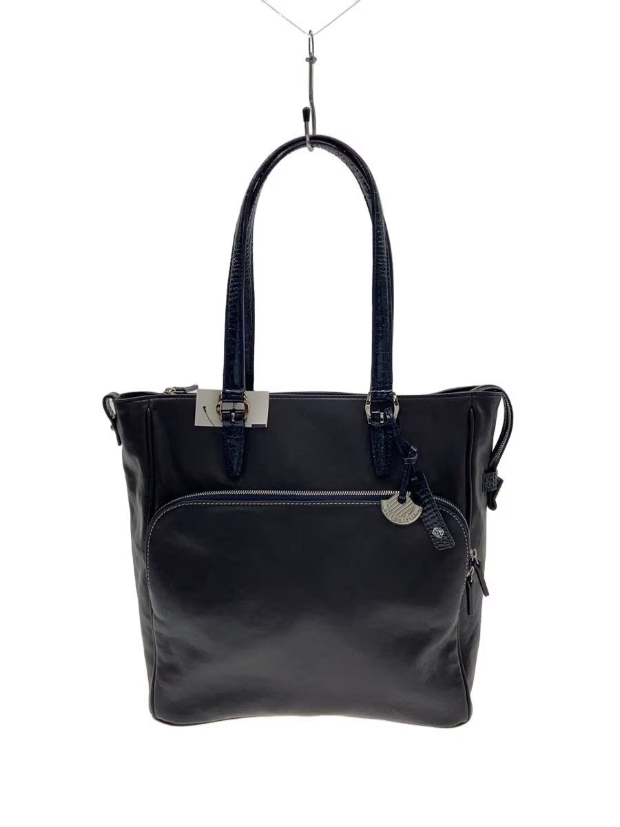 ultima TOKYO Shoulder Bag, Leather, Black, Plain, 77661