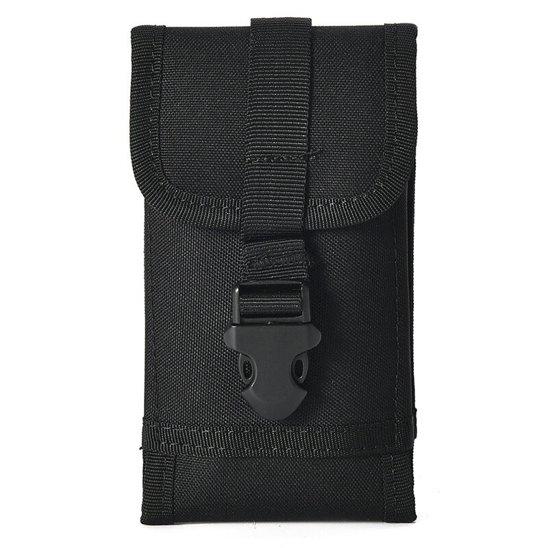 Tactical MOLLE Phone Pouch Compact Waist Clip-On Holster Smartphone Case Black