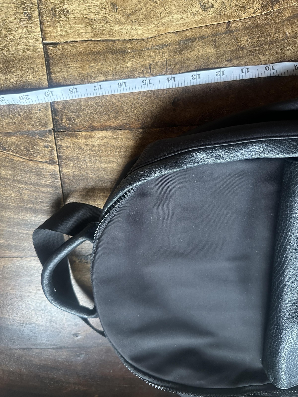 Calvin Klein Backpack Unisex Black Faux Leather Nylon Travel Laptop Bag