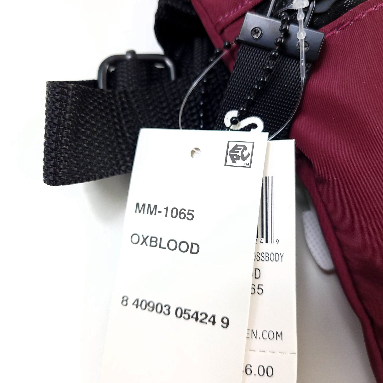 STEVE MADDEN Zip Top Crossbody Man Bag 8 X 6 X 1 Oxblood Dark Red Quick Release