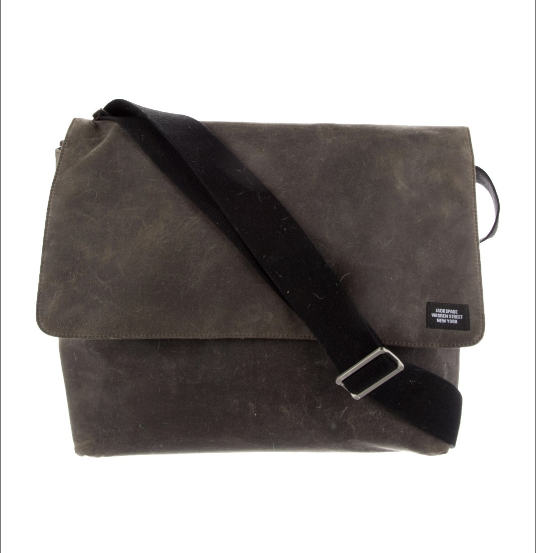 Vintage Jack Spade Waxed Canvas Industrial Field Bag Messenger Crossbody Khaki
