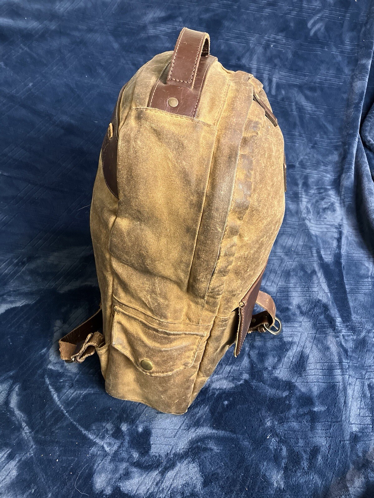 Mission Mercantile Backpack Waxed Canvas Leather Large Laptop Day Bag ISSUES