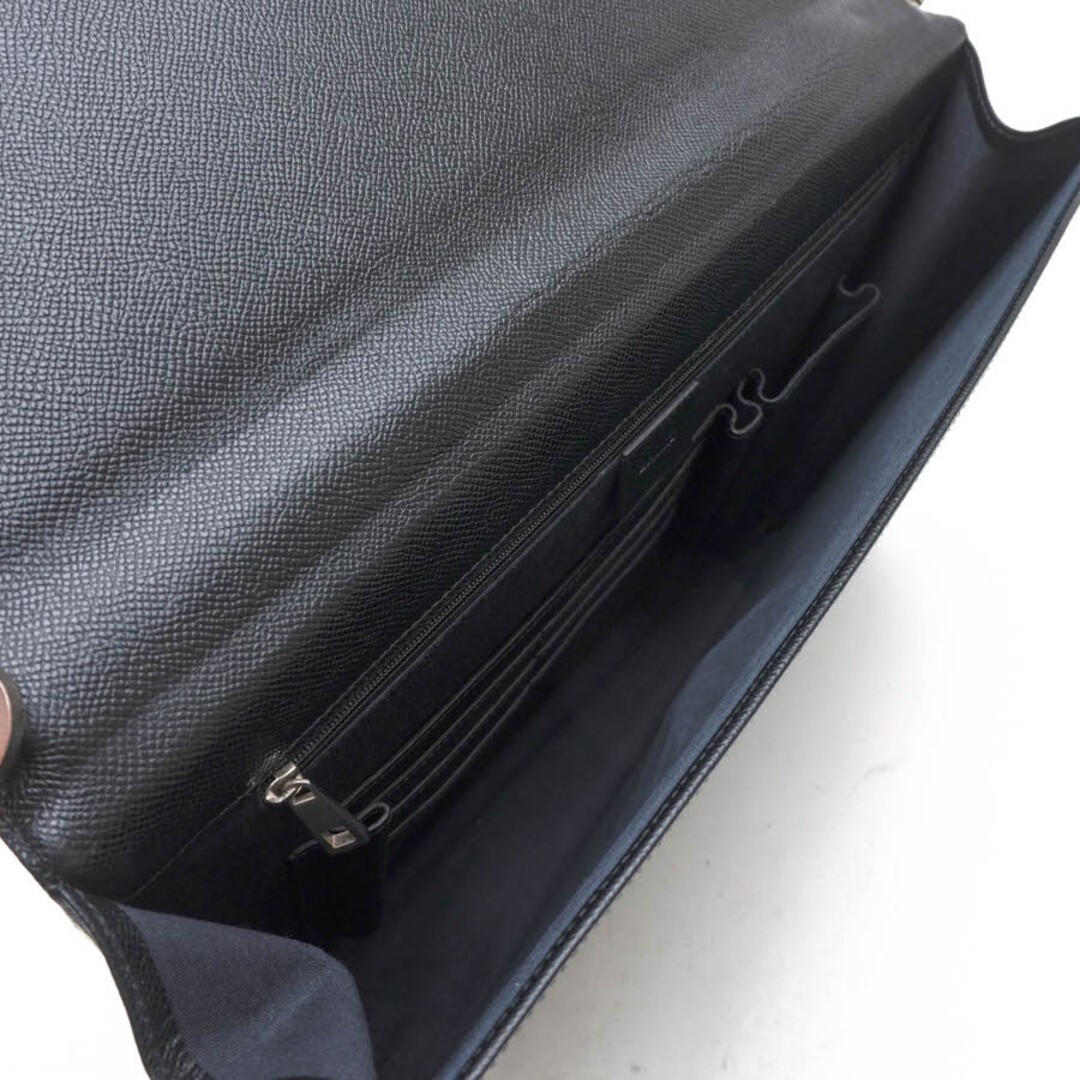 BALLY Men’s briefcase business bag leather black grain embossed 38×29×6cm