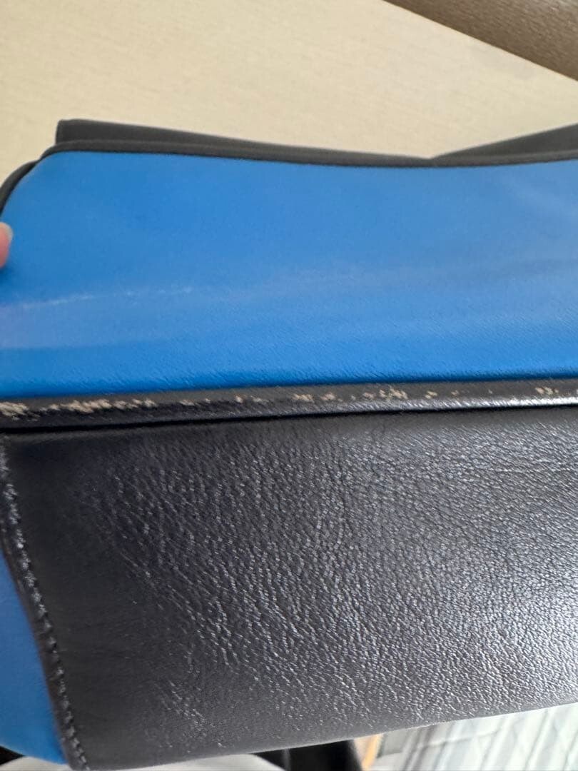 COACH Mens Track Crossbody Camera Bag Blue Black Colorblock Leather C9962 Zip