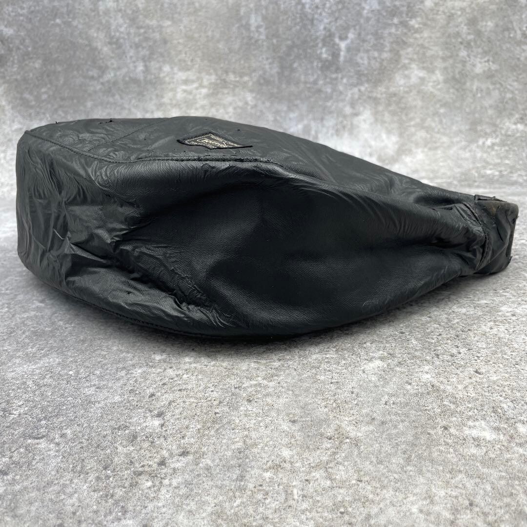 Porter Freestyle Leather Shoulder Bag Black Half Moon Men’s Japan 37cm 22cm