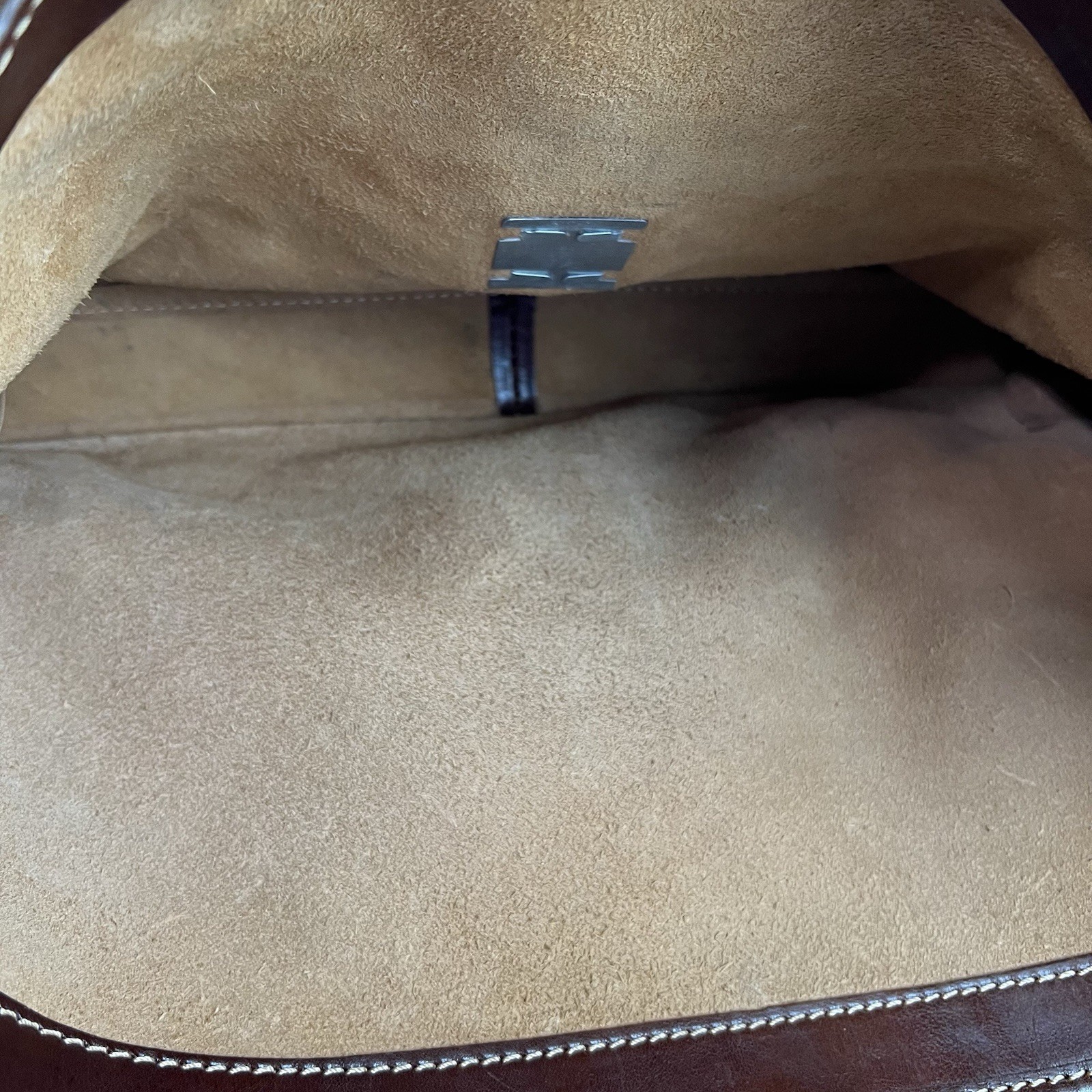 Cenzo Leather Briefcase Messenger Bag Floto Italian Calfskin Brass Hardware