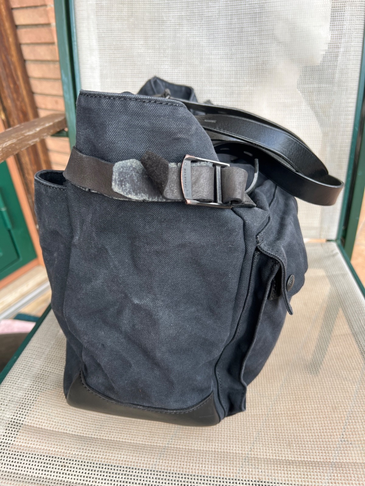 BELSTAFF HANDBAG TOTE BAG Cotton & Leather Colonial Made Italy