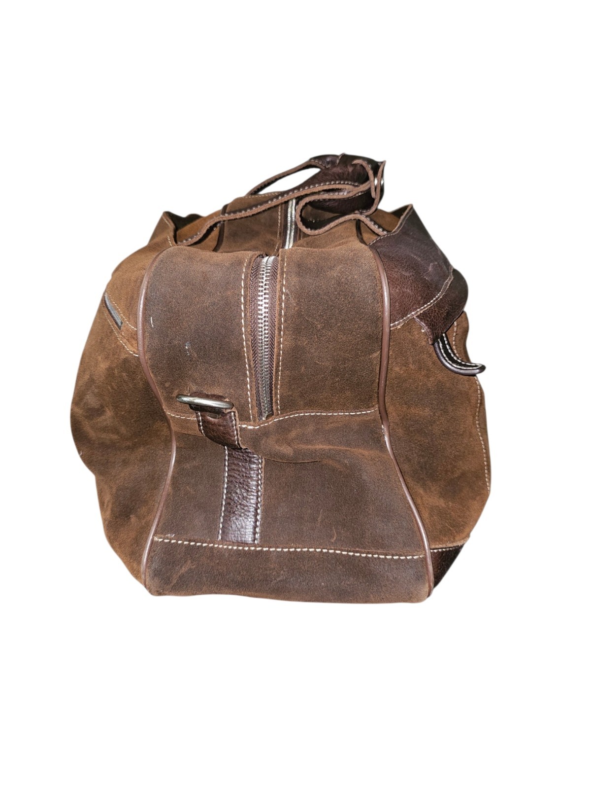 Wilsons Pelle Studio Mens Brown Leather/Suede Duffle Gym Travel Weekender Bag