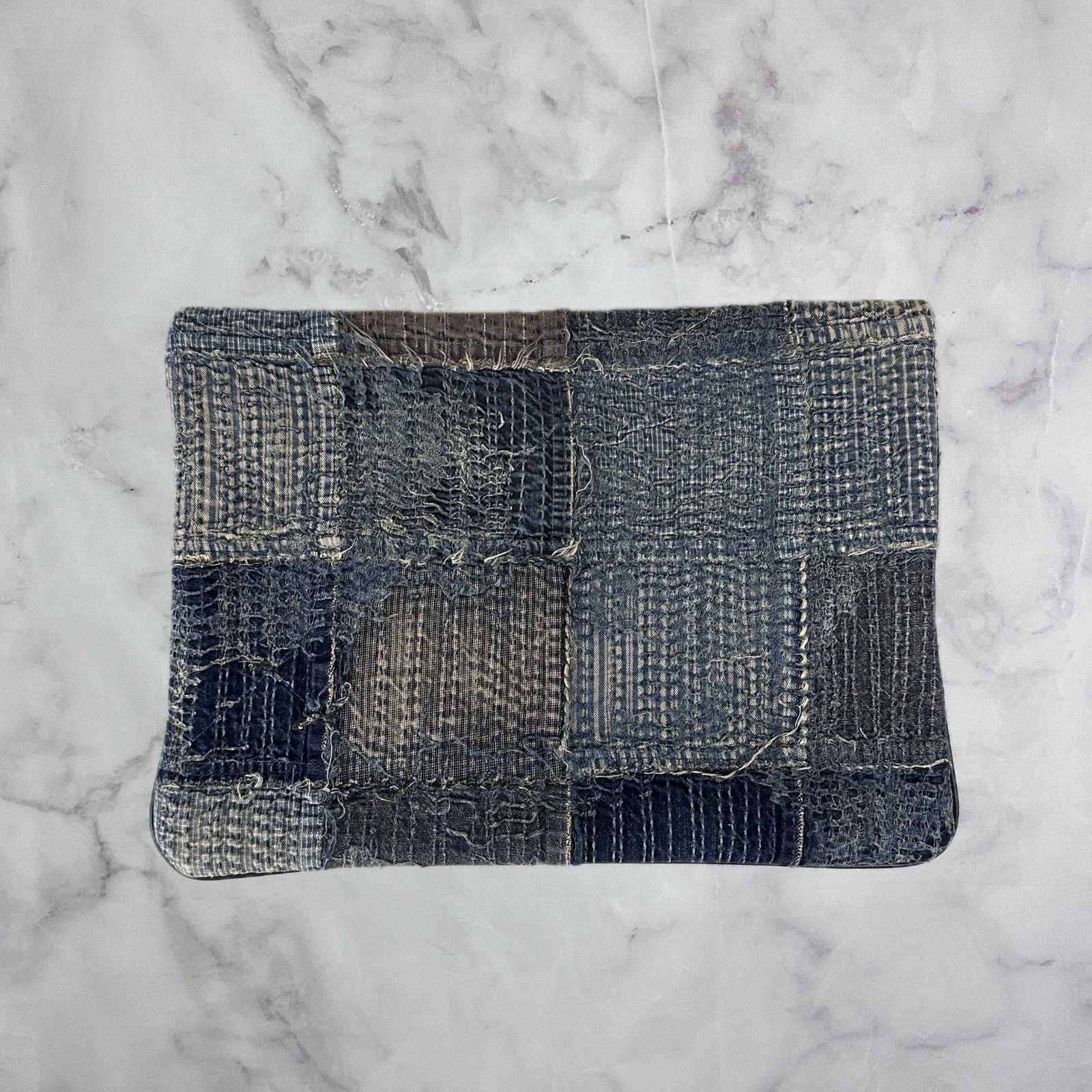 Kapital Denim Boro Kountry Pouch Japanese Selvedge Sashiko Zipper Bag
