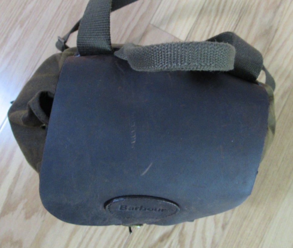 Vintage Barbour Small Waxed Knapsack Tartan Lined