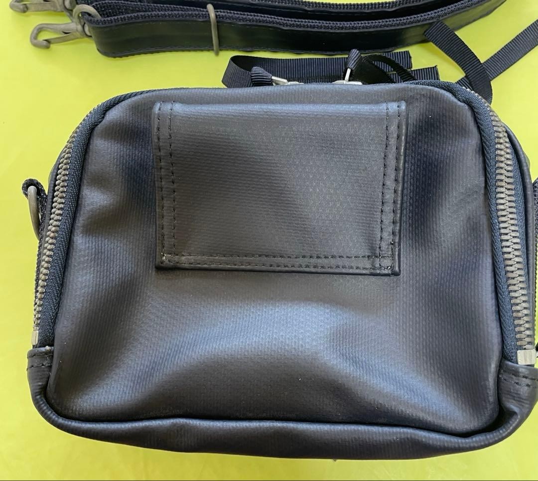 Authentic LUGGAGE LABEL Yoshida Kaban 2Way Shoulder Bag Blue Size 17cm x 14cm