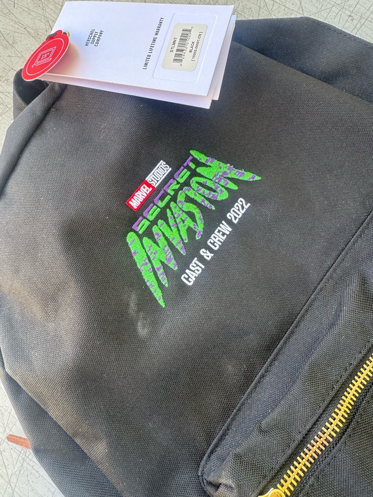 Black Herschel Supply Co. Settlement Logo Backpack 23L | 15″ Laptop Bag Marvel