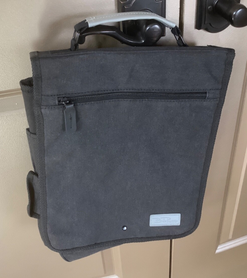 Bella Russo Messenger Travel Bag 14″ Black Canvas (New)