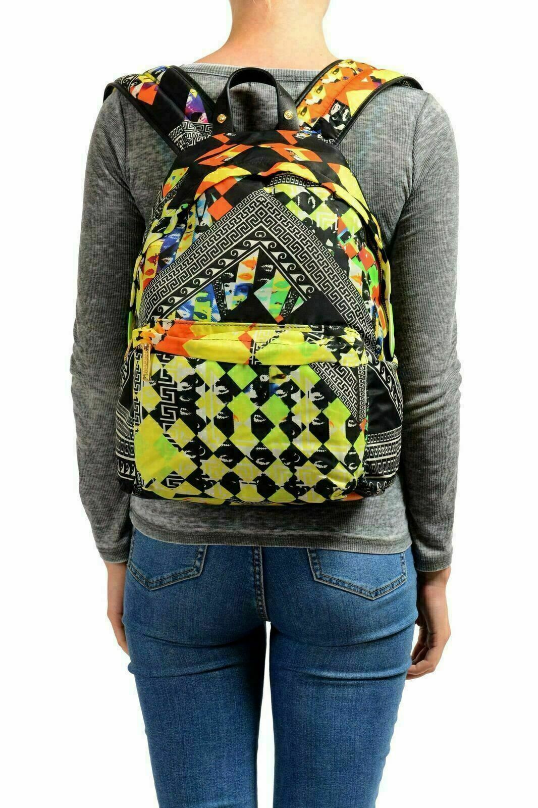 Versace Versus Trimmed Multi-Color Patterned Unisex Backpack