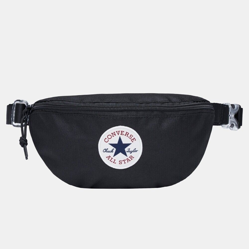 CONVERSE Unisex Sling Bag Black Lightweight Bag Fanny Pack Adjustable Strap