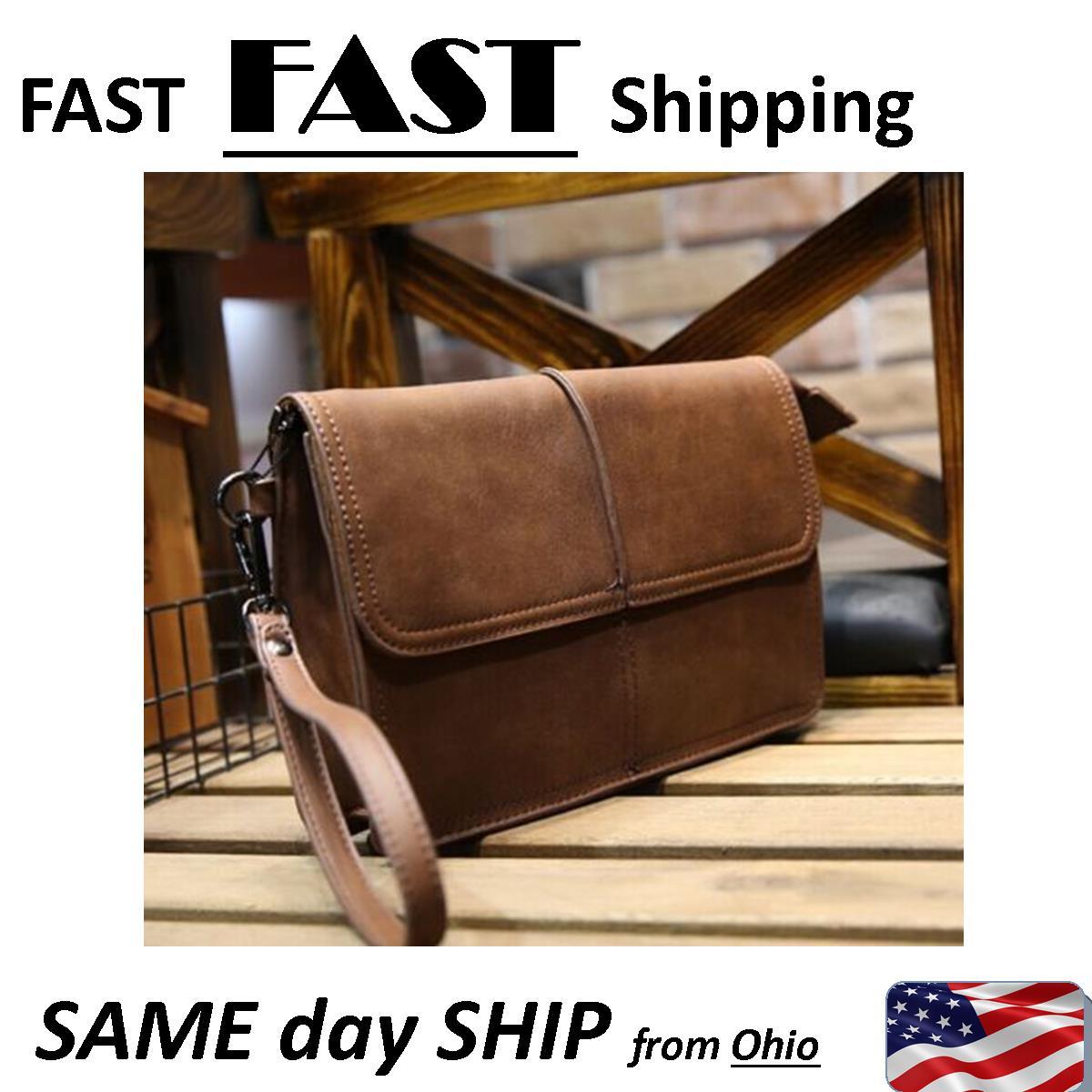 Very High Quality – Mens LARGE wallet / Handbag with strap – Leather BEAUTIFUL