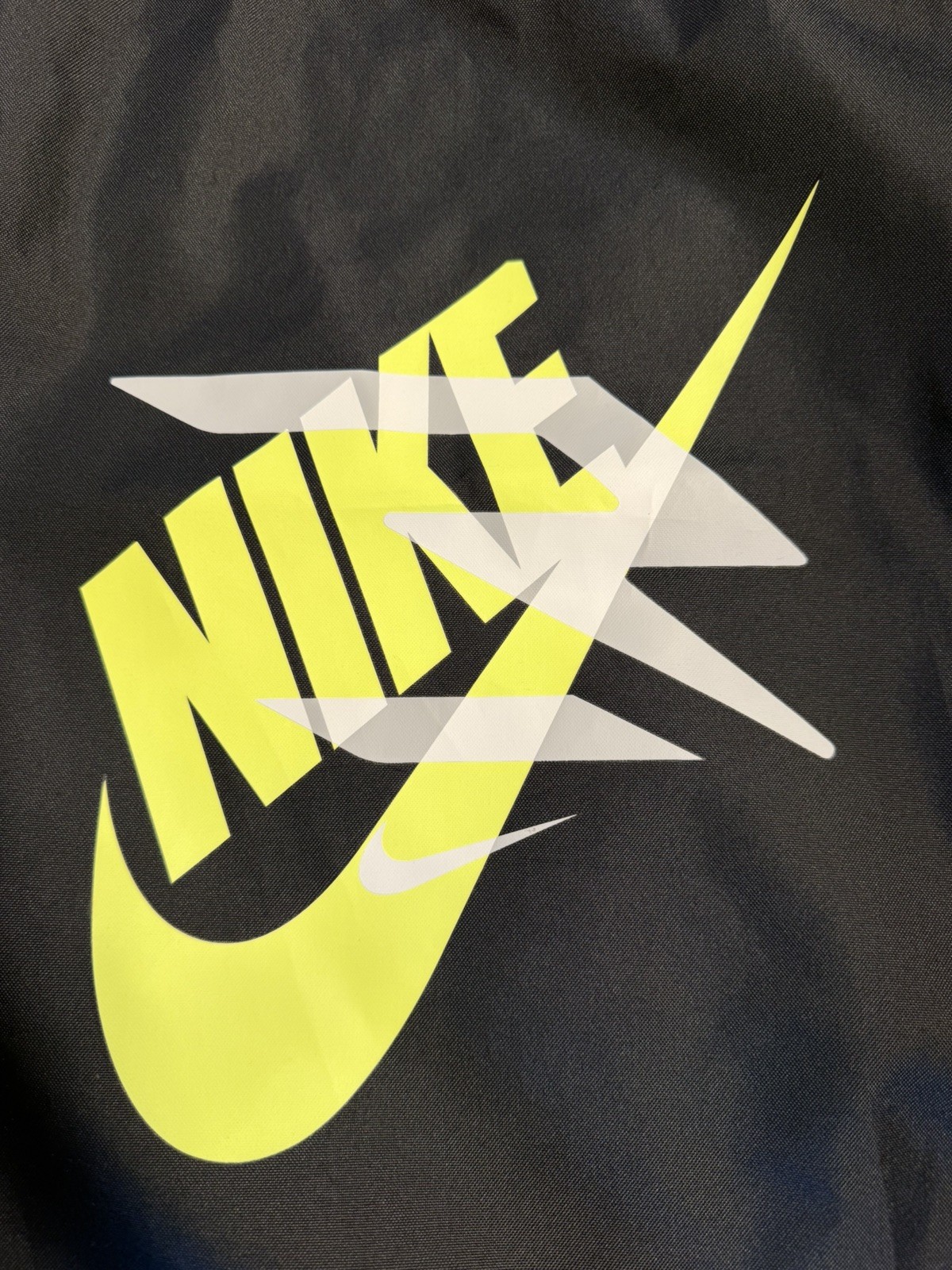 Nike Heritage Drawstring Gym Sack Backpack Black Volt Futura Logo Zip Pocket