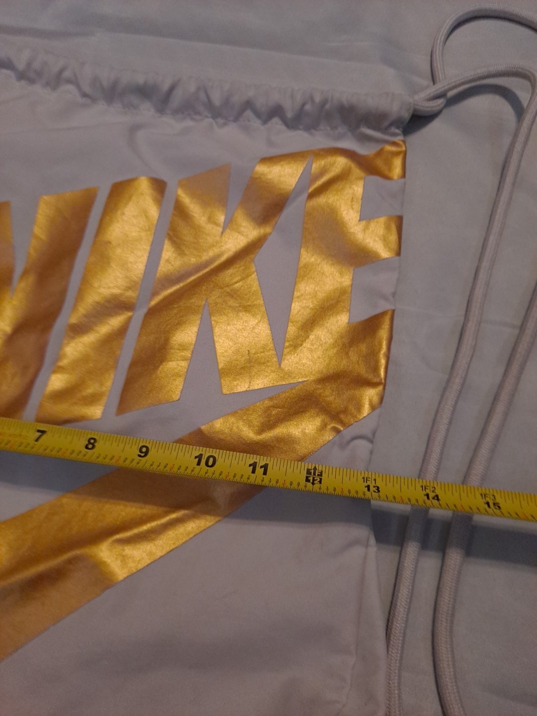 Nike Cinch Sack Pack Drawstring Backpack | Eggshell White W/ Gold Text