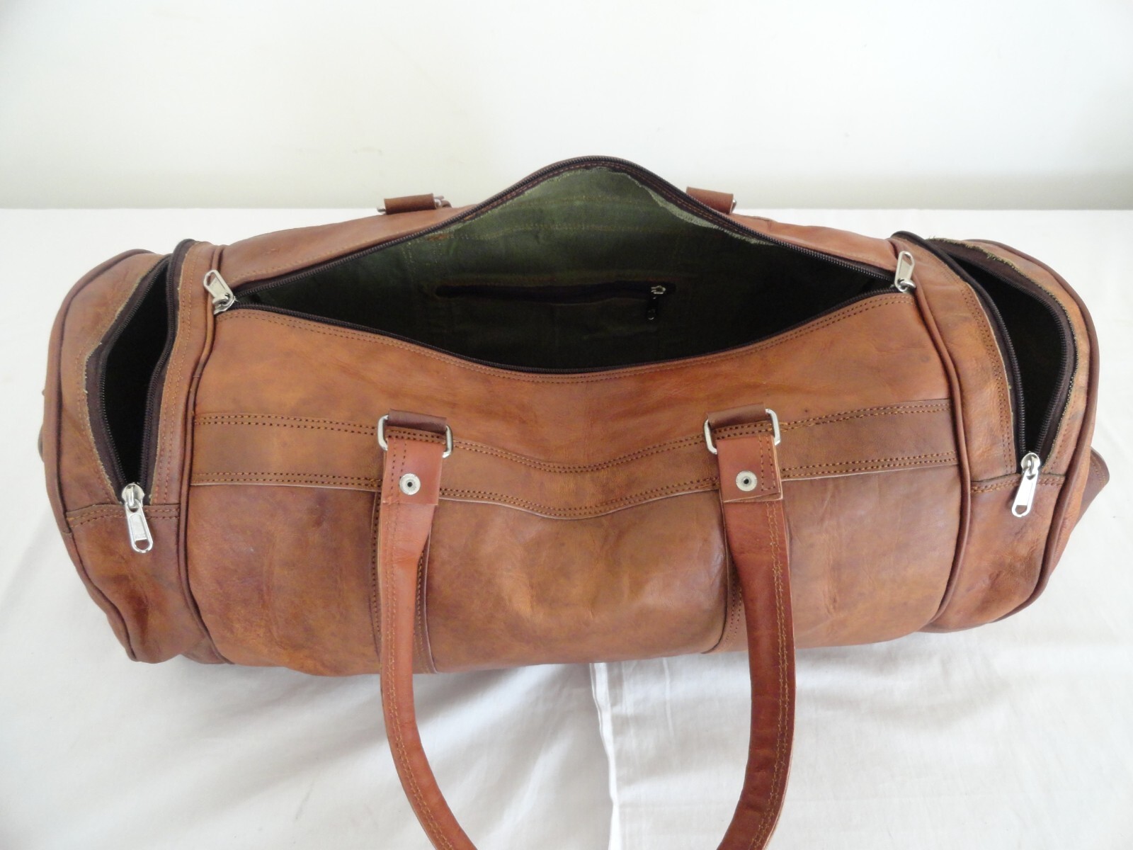 24 in Leather Duffle Bag Holdalls Travel Luggage Handbags Duffel Shoulder Bags