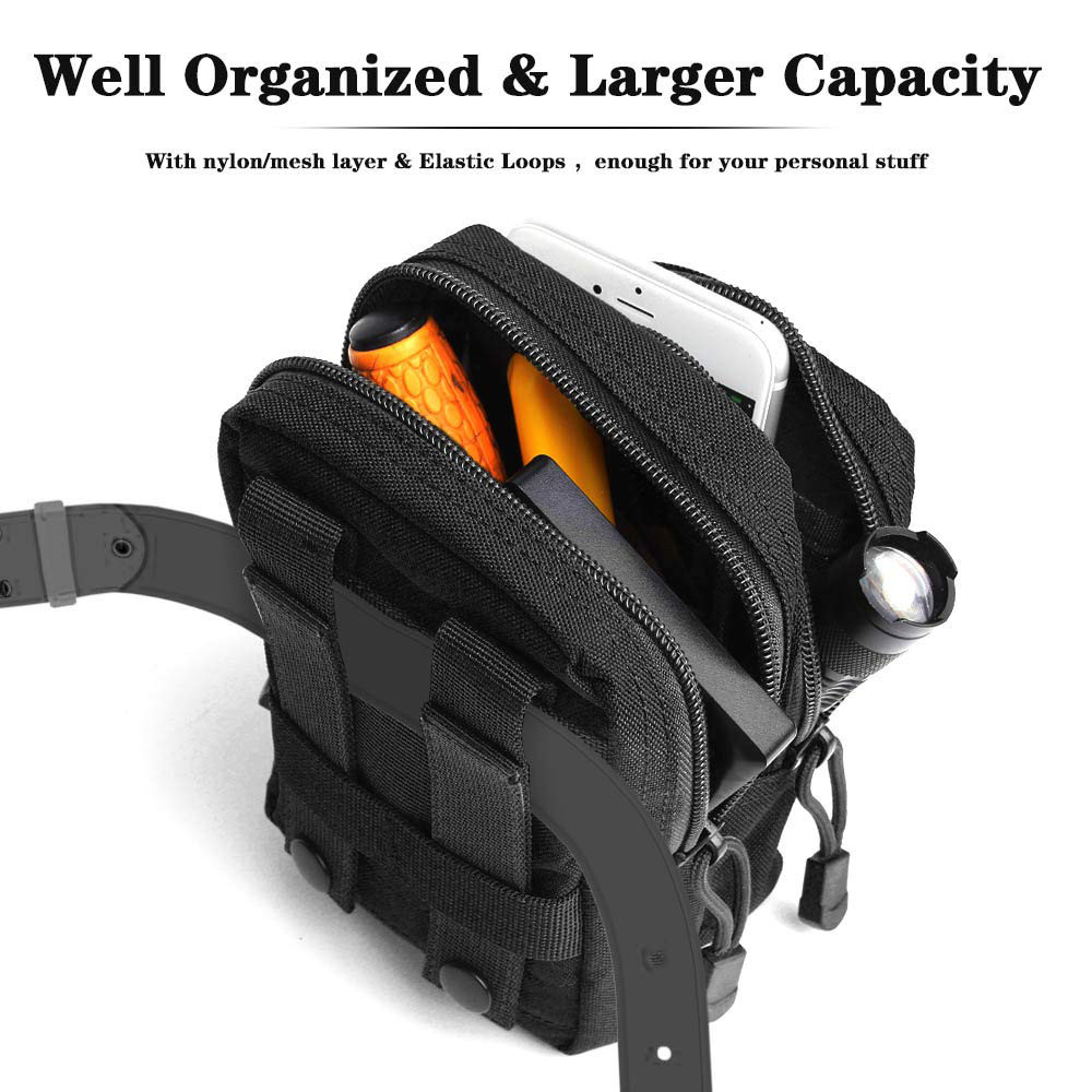 Tactical Molle Pouch EDC Multi-purpose Belt Waist Pack Bag Utility Phone Pocket