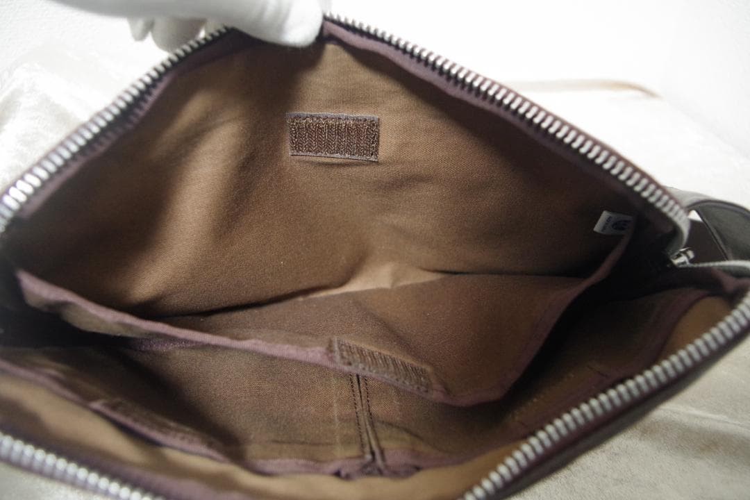 Authentic Yoshida Kaban PORTER Brown Leather Body Waist Bag 18cm x 29cm SizeYo