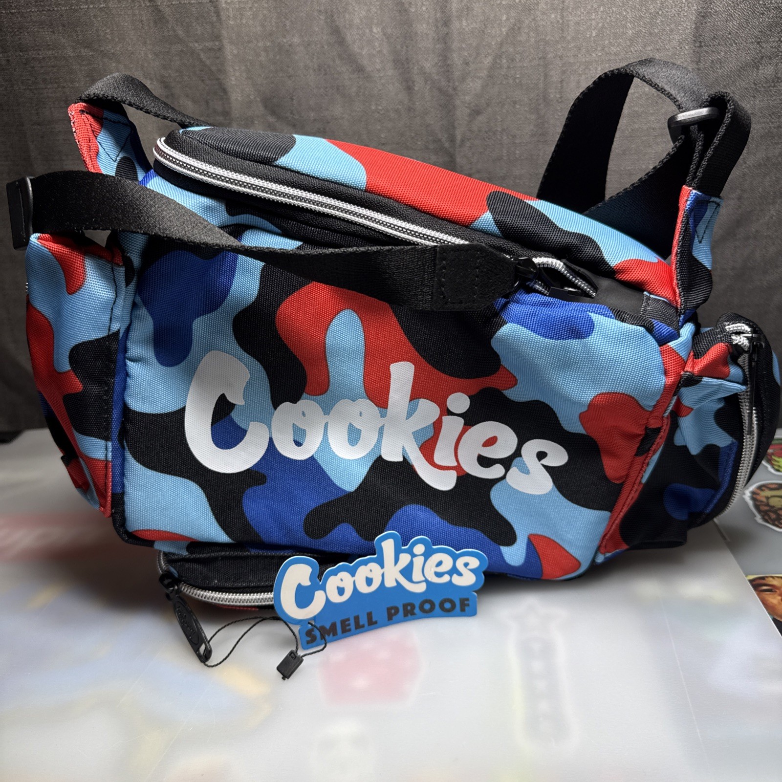 Cookies MILITANT SHOULDER BAG Smell Proof blue Camo