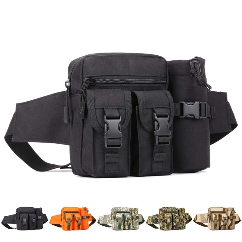 Tactical Fanny Pack Pouch with Water Bottle Holder Molle Waist Pack Hip Belt Bag