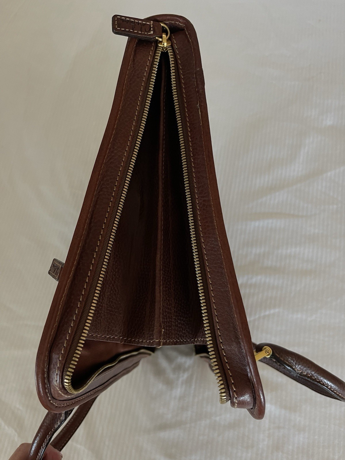 Cole Haan Collection Special Edition Drop Handle Laptop Clutch,saddle Tan, Mens