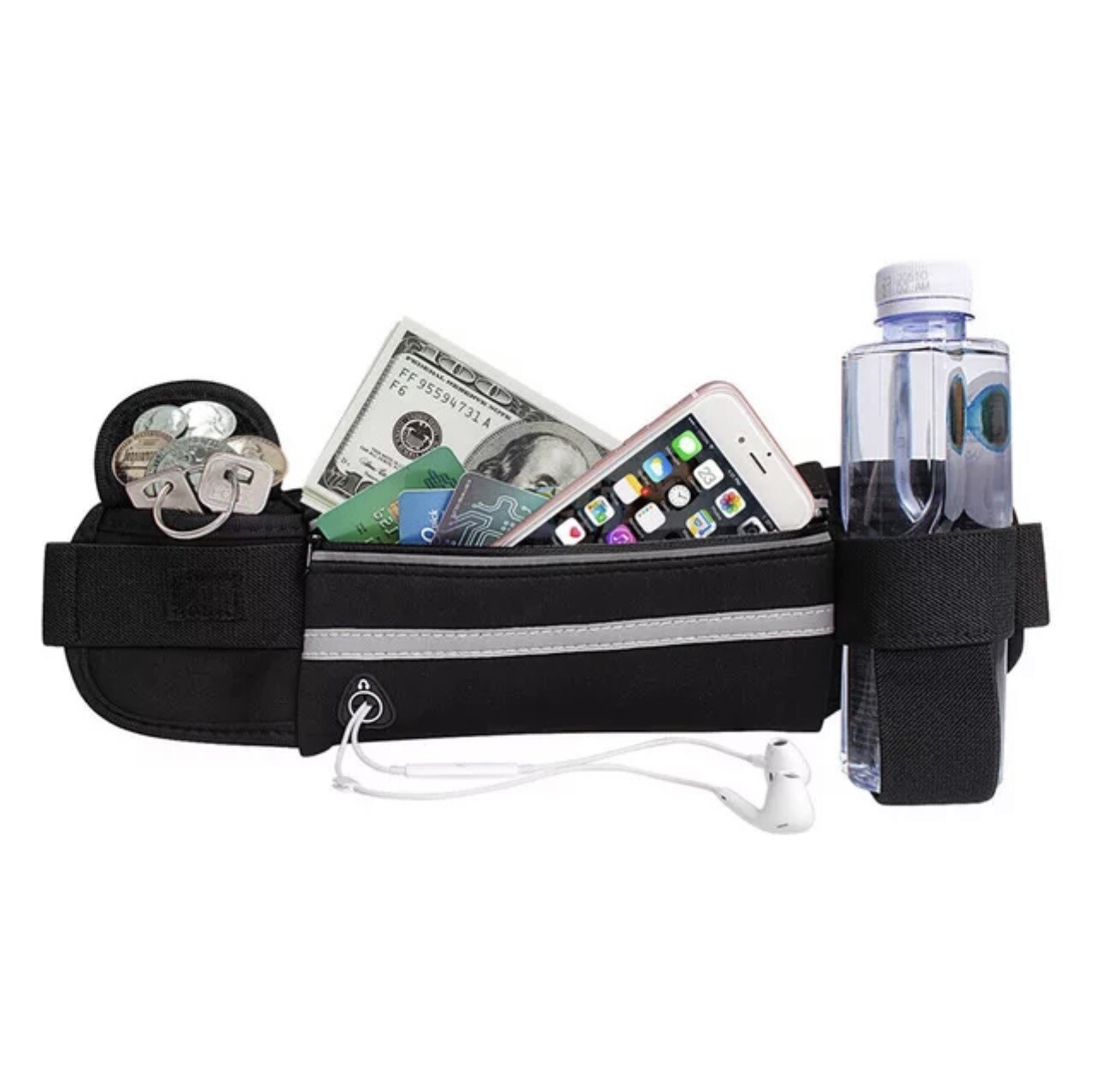 Running Belt Waist Pack Water Bottle Holder Sport Fitness Phone Pouch US Seller