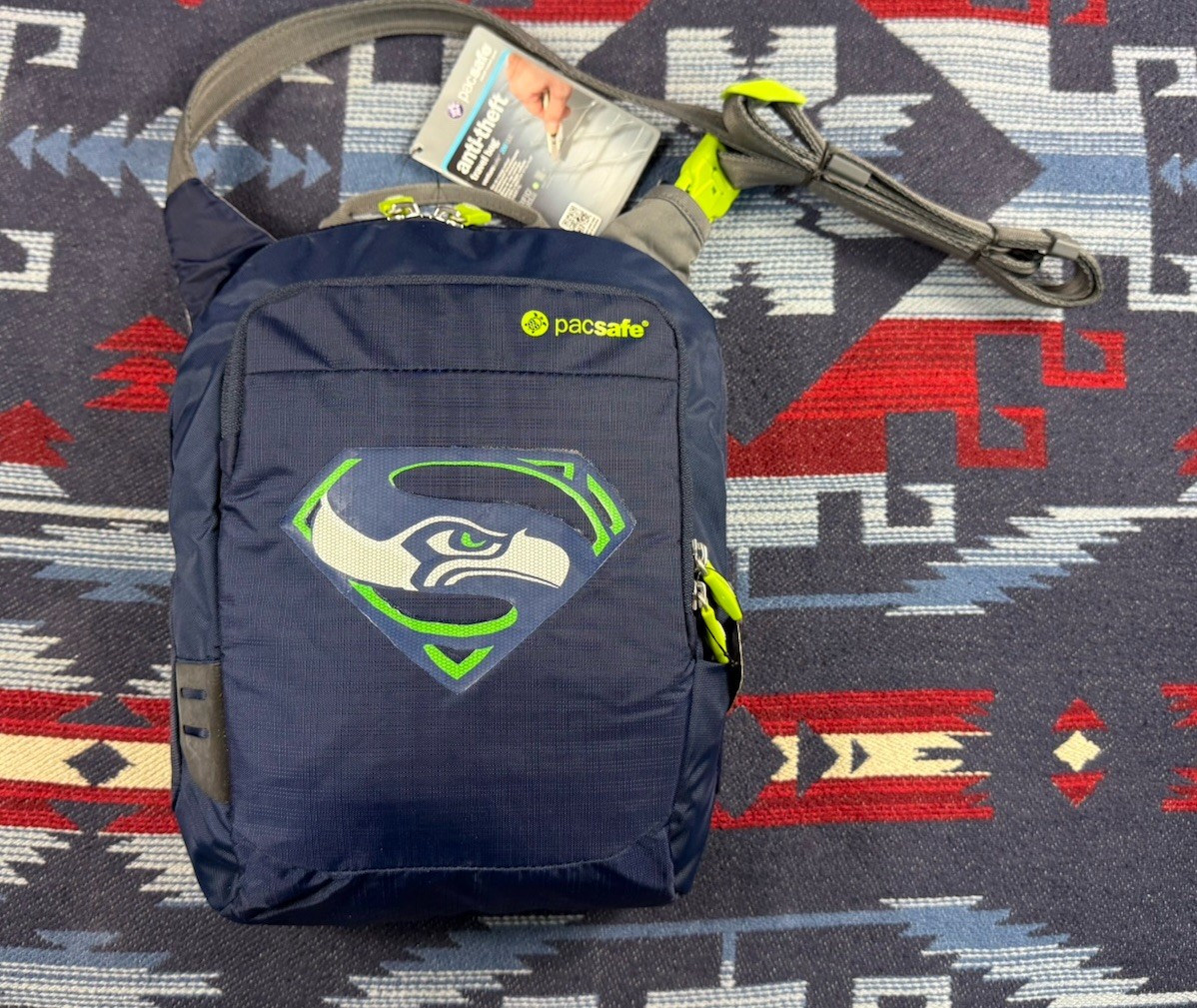 Pacsafe Seahawks Venturesafe 200 GII AntiTheft RFID Crossbody Shoulder Bag Blue
