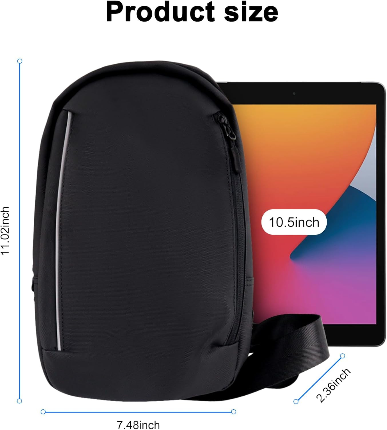 Sling Chest Backpack with USB Charging Port, Crossbody Bag for Men & Women, Wate
