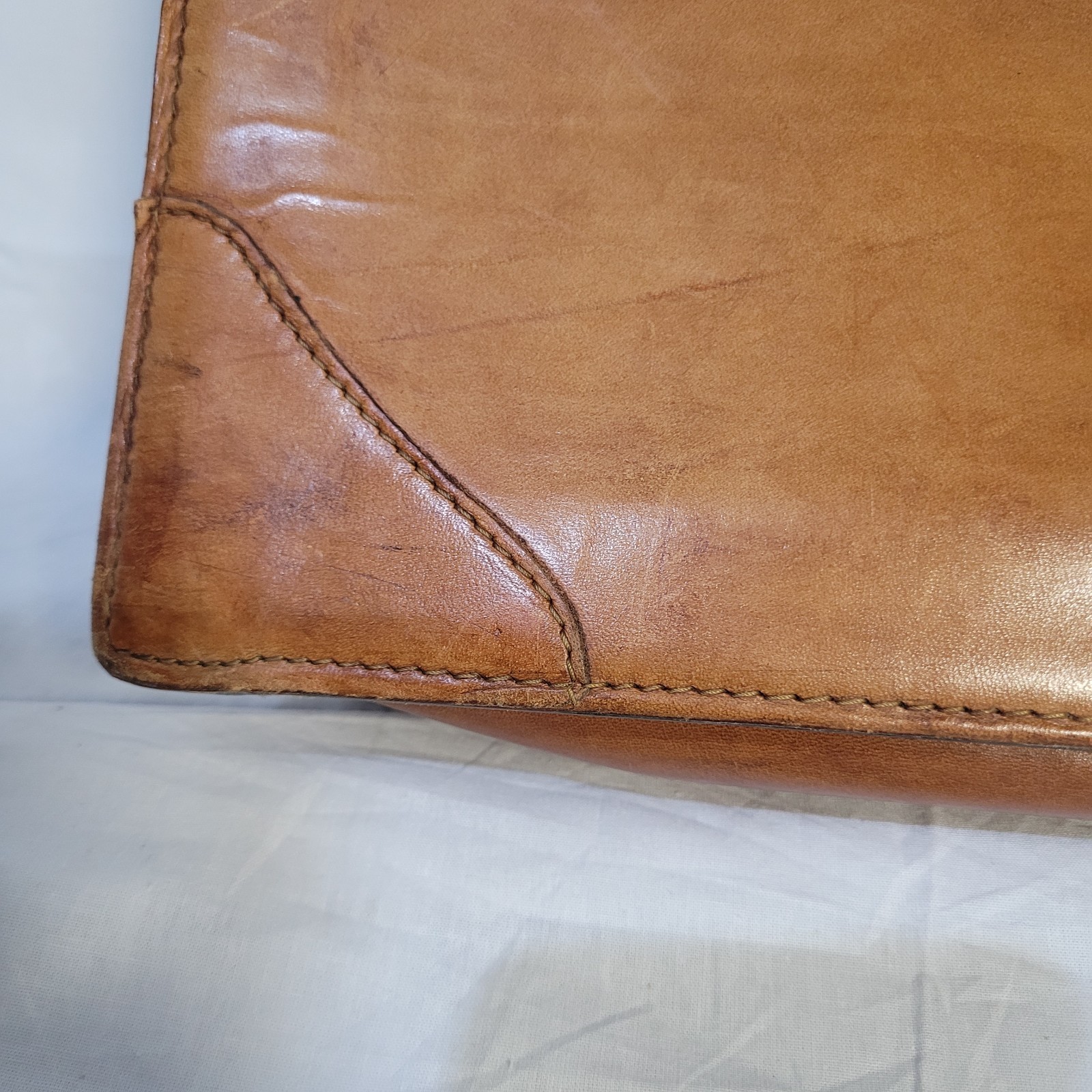 Schlesinger Brown Saddle Leather Briefcase Attaché
