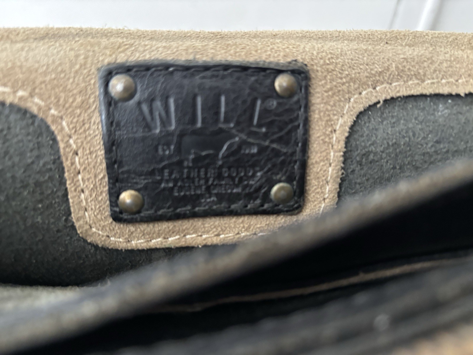 WILL LEATHER GOODS “Jacques” Rugged Matte Black Leather Briefcase Laptop Bag EC
