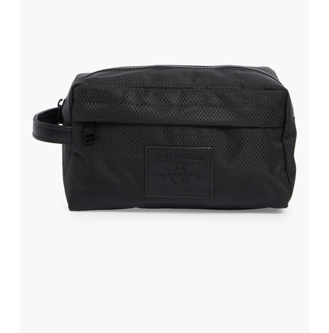 🔥 True Religion Men’s Toiletry Bag Black With Buddha Logo, 2 Travel Bottles NWT